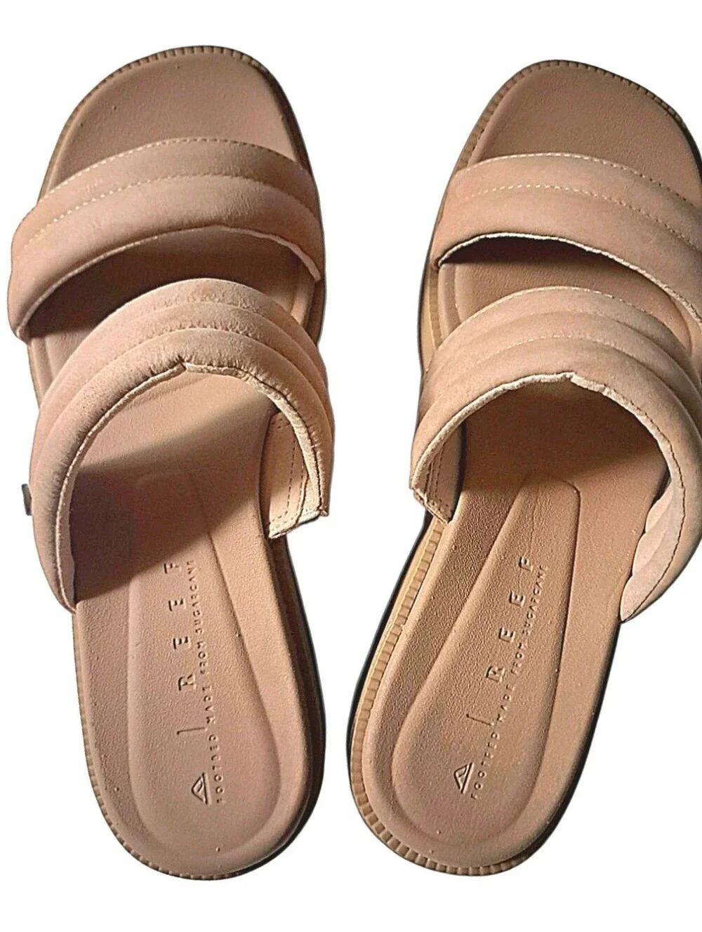 Reef Lofty Lux Hi Platform Leather Sandals Wm 9 Natural Tan LIKE NEW!